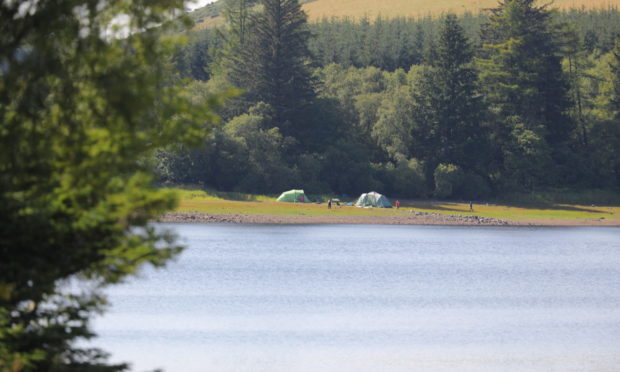 Wild campers at Lintrathen Loch.