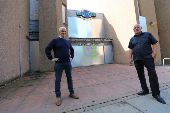 Mark Guild (left) and Donald Stewart have fought to save Lochside Leisure Centre from demolition.