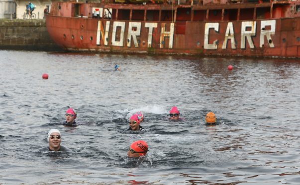 Arbroath St Thomas swimmers during their Foxlake session.