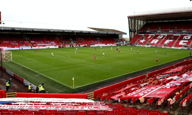 Aberdeen in action at Pittodrie Stadium.