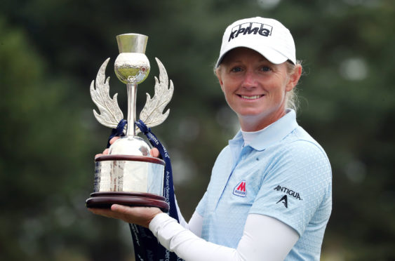 USA's Stacy Lewis with the Ladies Scottish Open trophy.