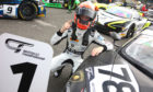 Sandy Mitchell celebrates Brands Hatch success. Pic: Jakob Ebery.