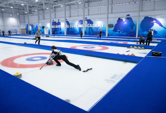 Eve Muirhead training at the National Curling Academy.