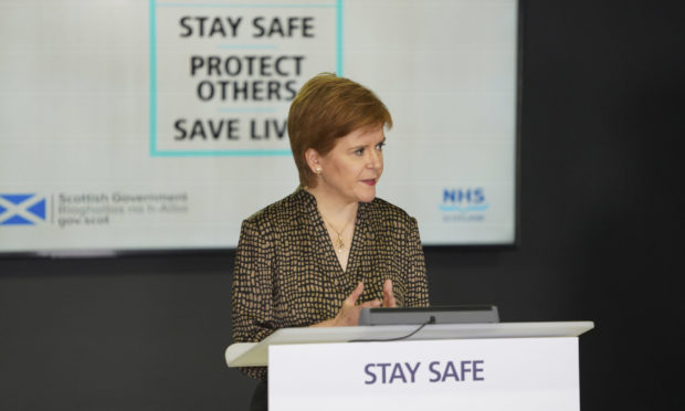 Nicola Sturgeon at her daily coronavirus briefing.