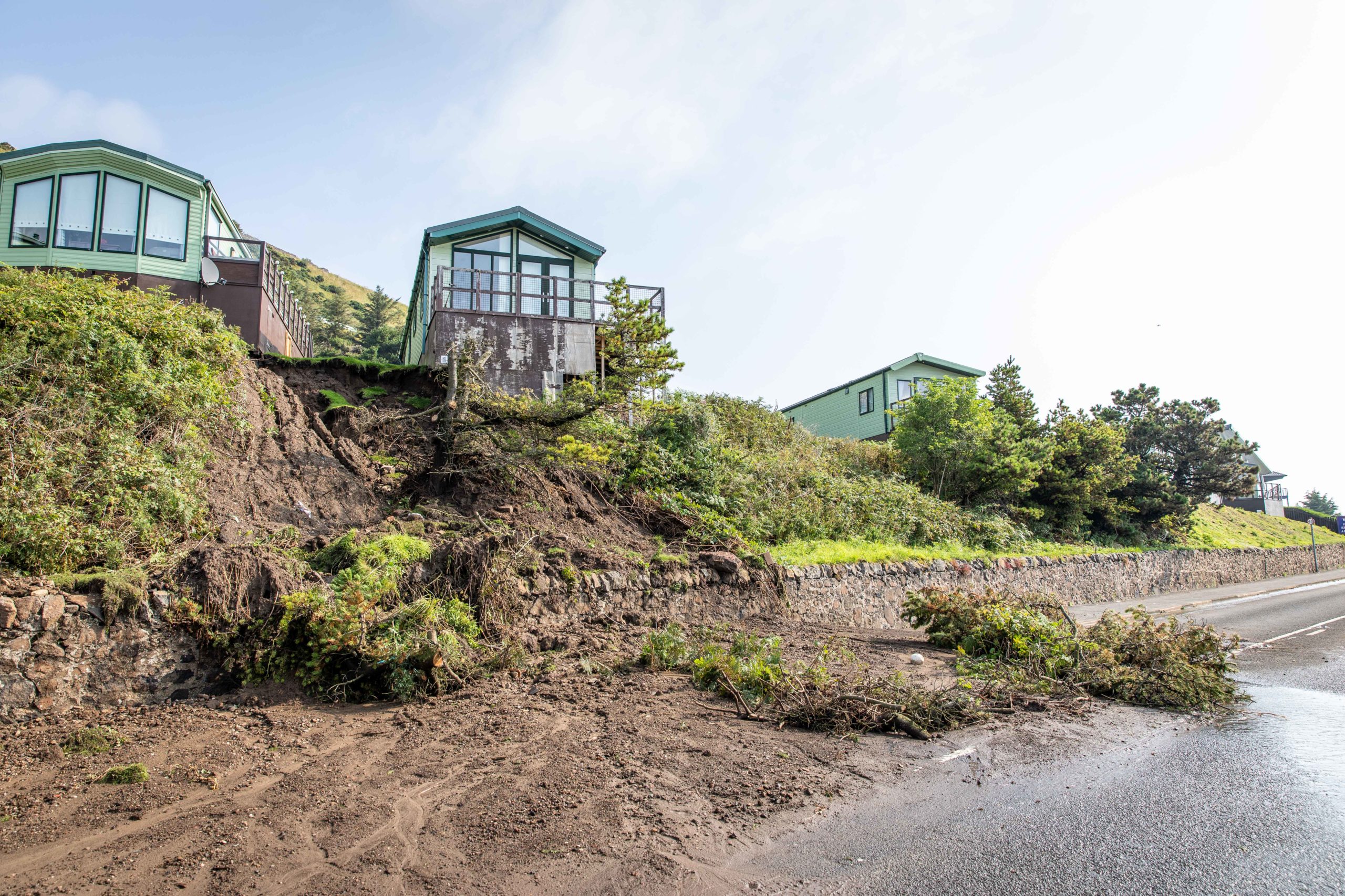 The Fife holiday park had to be evacuated after storms triggered two landslides.