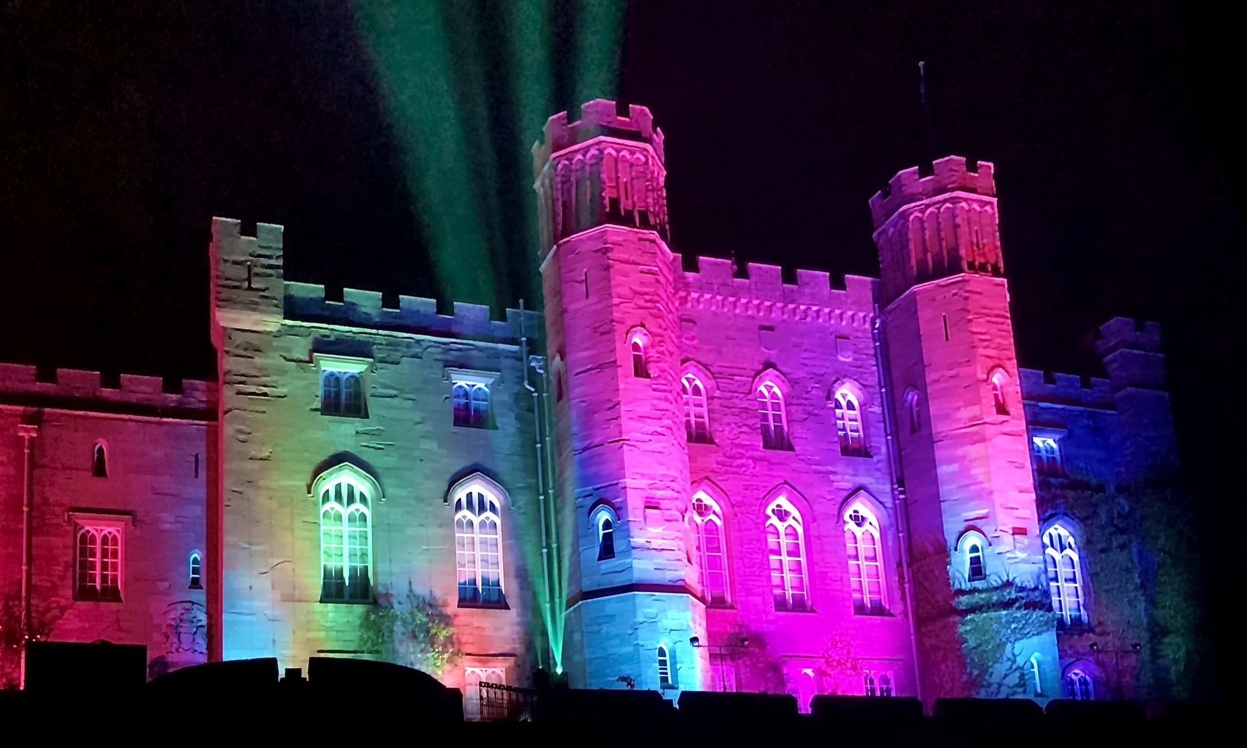 Scone Palace lit up pink for Lily Douglas