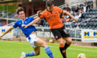 Lawrence Shankland in action, pre-injury, against St Johnstone.