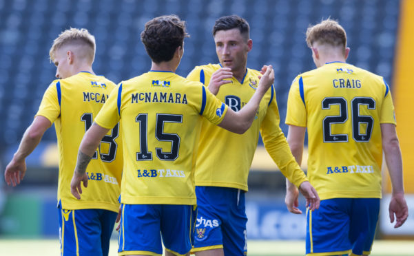 Michael O'Halloran celebrates his goal.