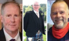 Stonehaven rail tragedy victims Brett McCullough, Donald Dinnie and Christopher Stuchbury.