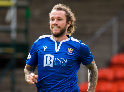 DUNDEE, SCOTLAND - AUGUST 01: Stevie May in action for St Johnstone during the Scottish Premiership match between Dundee United and St Johnstone at Tannadice Park on August 01, 2020, in Dundee, Scotland.
(Photo by Ross Parker / SNS Group)