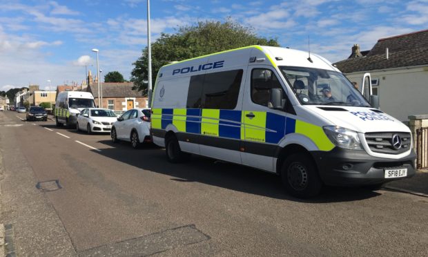 Police on Brown Street, Carnoustie.