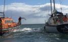 The ALB set up a two to the yacht. Pic: Arbroath RNLI.