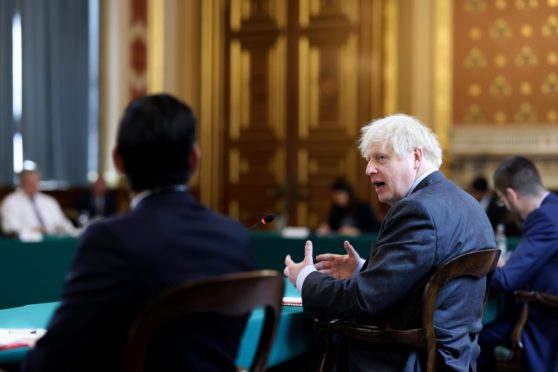 Prime Minister Boris Johnson chairing his weekly Cabinet meeting.