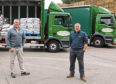 Mark Clark, left, MD of Grampian Growers, and Jon Halliwell of William Fraser at the co-operative’s base at Logie, Montrose.
