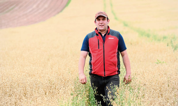 Pictured is Iain Wilson in one of the fields previously grazed by sheep at Upper Coullie Farm, Fourdon, Laurencekirk.
Picture by DARRELL BENNS  
Pictured on 10/09/2020
CR0023734