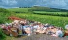 An example of fly-tipping on the outskirts of Auchterhouse, near Dundee.