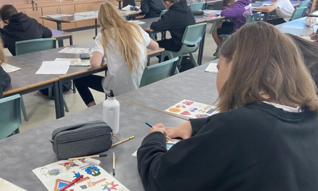 Kinross High School pupils get to work on their mask designs