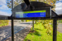 The Meadowview Drive bus stop in Inchture now has a real-time display. Picture: Steve MacDougall.