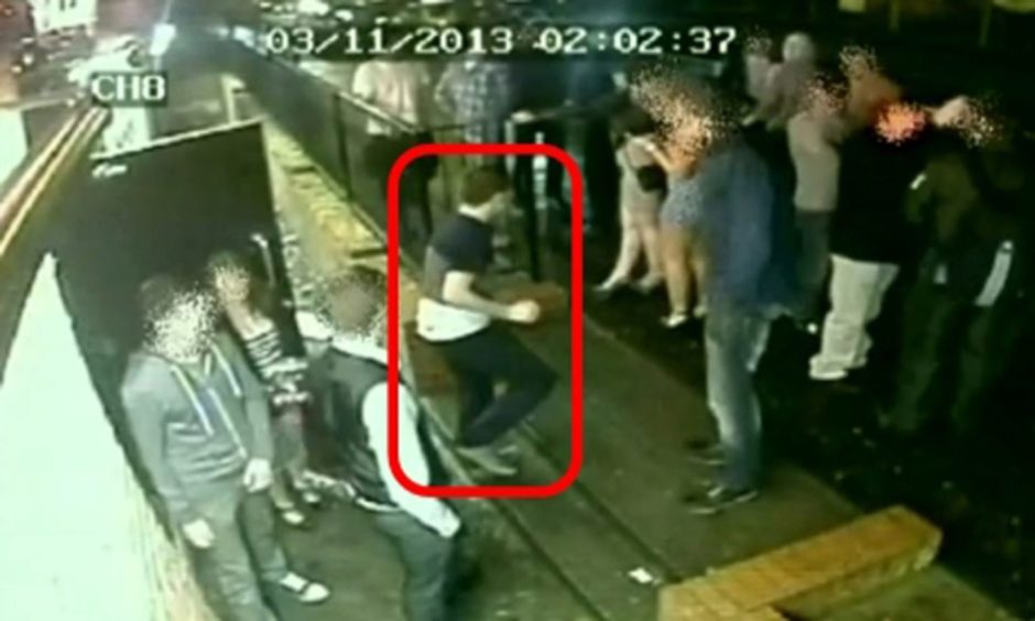 CCTV footage of Allan Bryant outside Styx nightclub.
