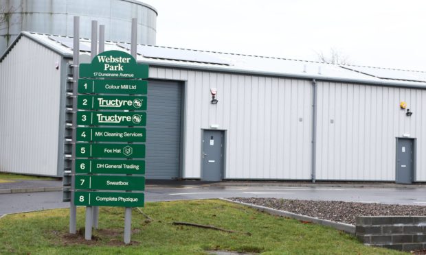 The sign for the SweatBox Gym in the Dunsinane Industrial Estate.