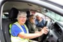 Tay Valley Timebank in Aberfeldy volunteer drivers, Liz Richards  is a volunteerr driver with the Timebank and is picking up Joyce Evans (92) and Sadie Fraser (88) at their homes in Farragon Cottages in Aberfeldy