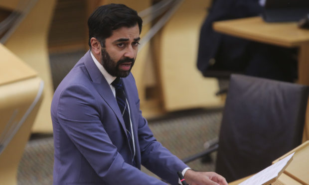 Justice Secretary Humza Yousaf during a debate on the Hate Crime and Public Order bill at the Scottish Parliament.