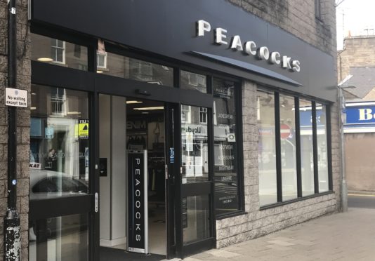 Peacocks in Forfar has closed.