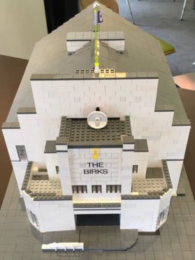 A lego build of The Birks Cinema put together by youngsters involved in the project.