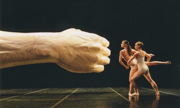 Lorena Randi and Victoria Insole in Before and After The Fall, 2001. Hebbel-Theater, Berlin.