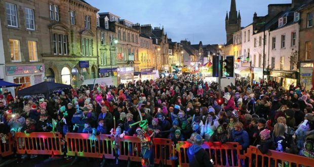 Hundreds of people typically turn out for the Christmas lights switch-on event.