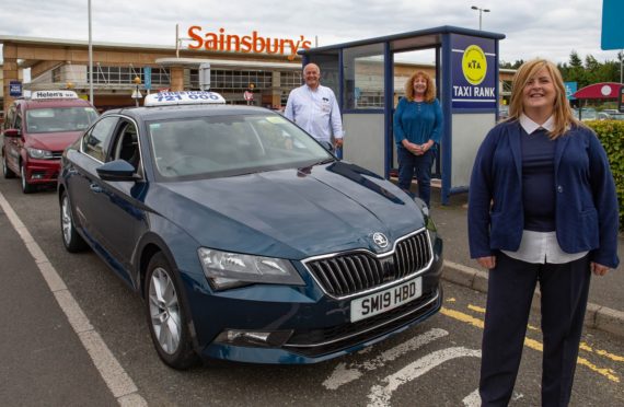 Brian McGurn (Street Cars), Helen Skinner (Helen's Taxis) and Councillor Carol Lindsay.