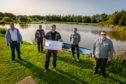 Anglers Jim Adamson, Ross Christie, Stuart Christie, Terry McDaid and Mel Price at Geordie's Pond.