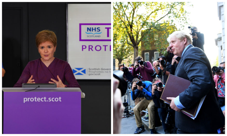 Nicola Sturgeon and Boris Johnson.