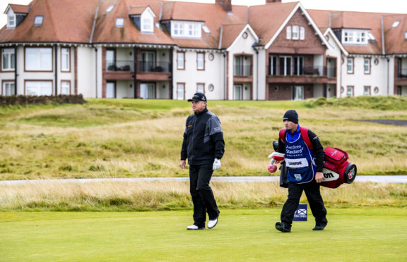 Paul Lawrie and his caddie and son Craig at the Renaissance Club.