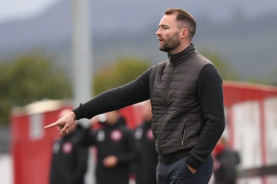 Dundee manager James McPake during the Betfred Cup win over Brora Rangers.