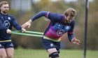 Richie Gray in training with Scotland at Oriam.