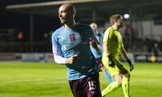 Craig Wighton celebrates after scoring against his former club.