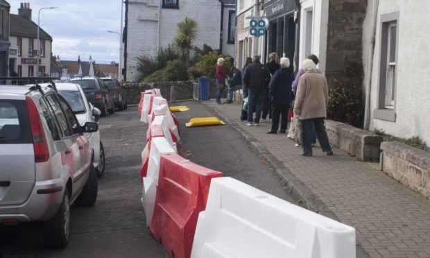 The Crail barriers were installed as part of the Spaces For People scheme.