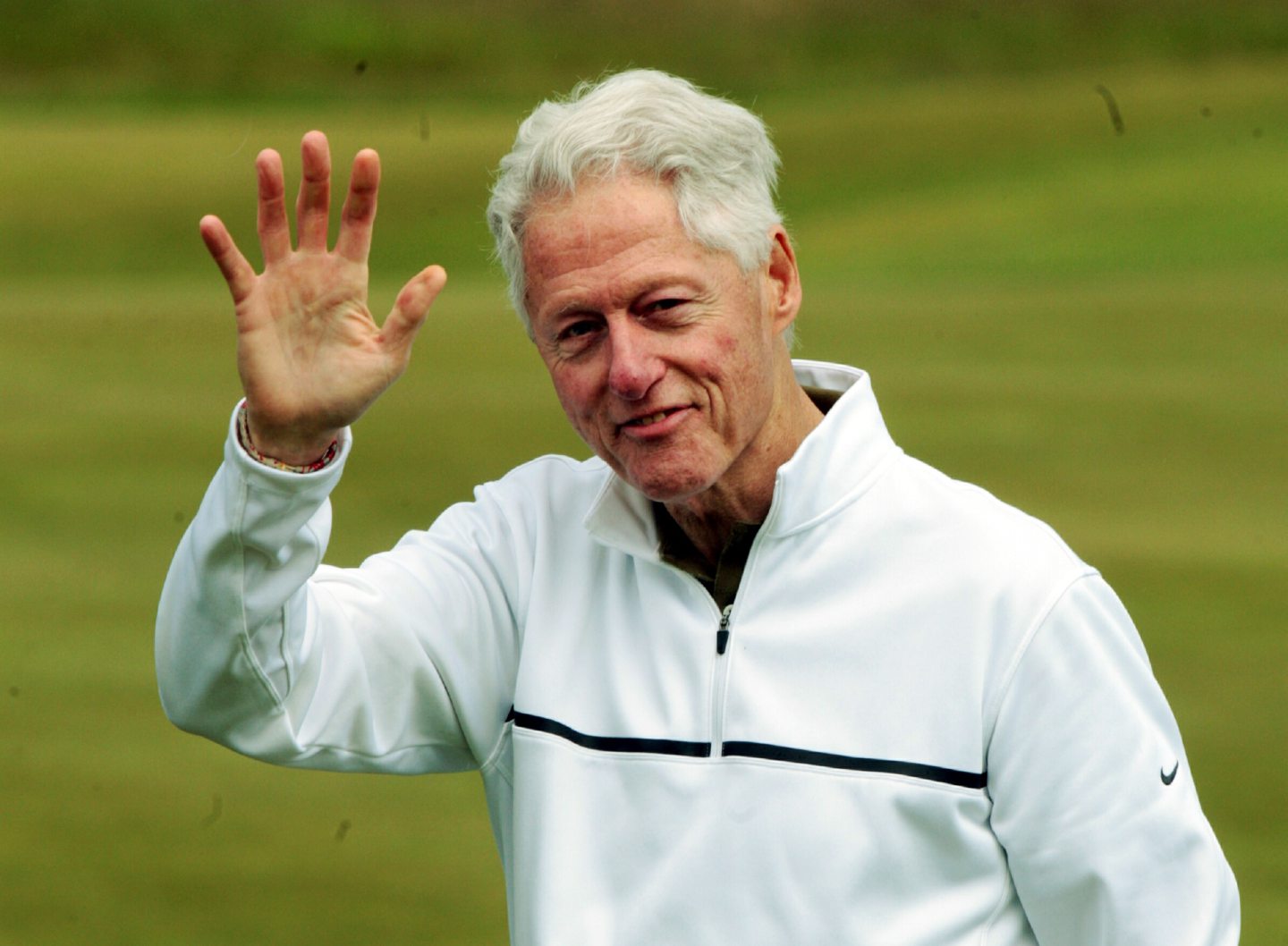 Former US president Bill Clinton at the Old Course in St Andrews.