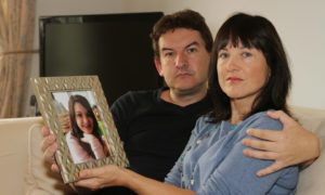 Ruth Moss, pictured with husband Craig, has campaigned for better online safety since daughter Sophie's death in 2014. Image: DC Thomson.