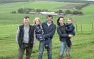 LOOKING FORWARD: ScotSheep chairman Willy Millar, left, with host farmers Robert and Hazel McNee and children Kate and Alan.