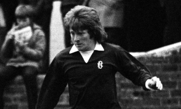 Dundee's Gordon Strachan in action at Ayr United.