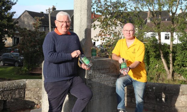 Mr Harrower, left, with Ceres Highland Games president Richard Cleary.