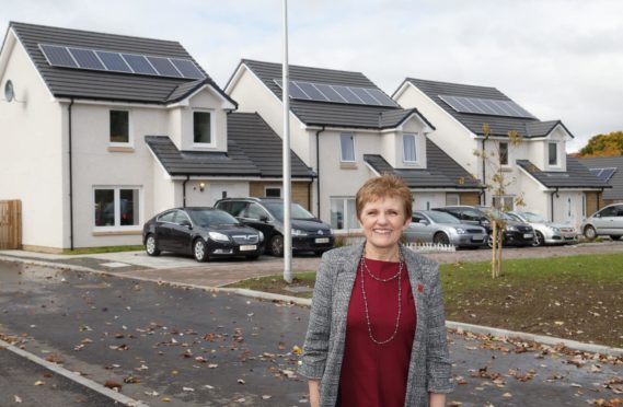 Councillor Judy Hamilton at the new housing development in Glenrothes.