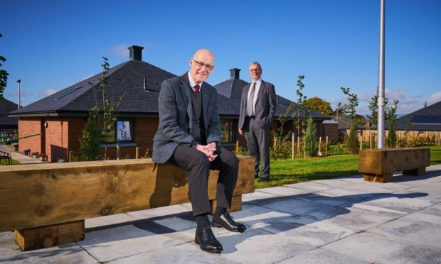 John Swinney with chairman of the Gannochy Trust David Gray.