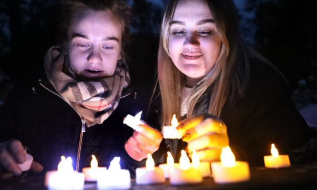 Baby Loss Awareness Week is marked at Birkhill Cemetery. Pictured is Jade Watt and Ellie De-Gernier.