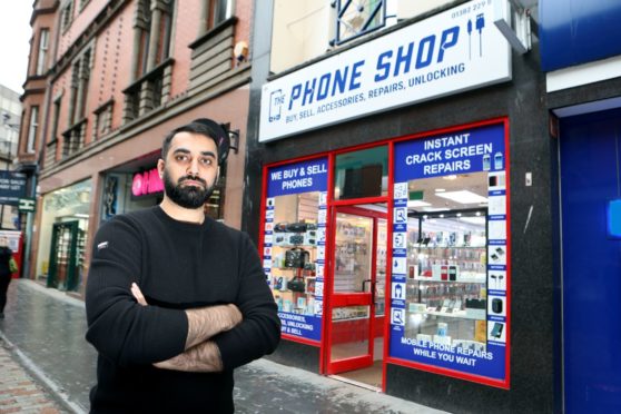 Hammad Hussain of the Phone Shop in Murraygate, Dundee.