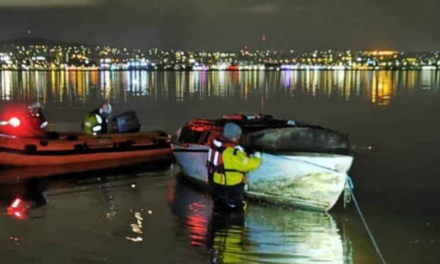 The boat was found drifting in the Tay. Pic: Paul Hutchison.