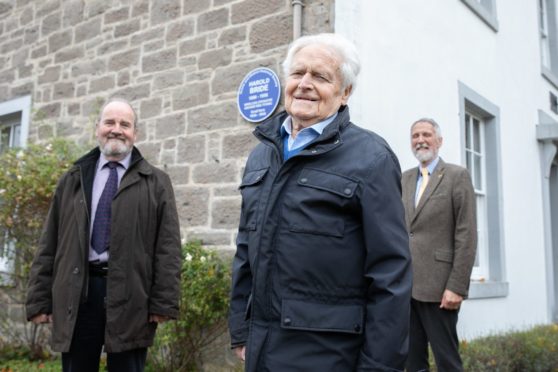 Mike Moir, George Stewart and Councillor Lewis Simpson. Picture: Kim Cessford.