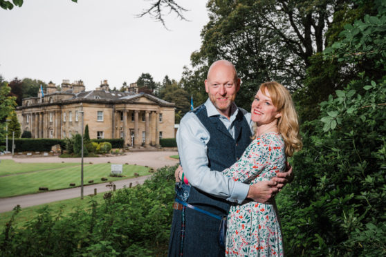 Nicholas and Gaynor Russell outside Balbirnie House.